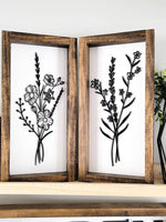 1 Framed Floral Bunch Acrylic Framed Wood Sign / Boho Decor / Floral Spring Sign / Floral Spring Decor/ Flower bunch sign/ flower decor/ - Pearline Design Co