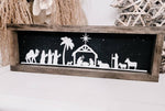 3D Nativity Scene with Starry Night Wood Sign/ Farmhouse Chirstmas Sign/ Christmas Wood Sign/ Christian Christmas sign/ Jesus Christmas Sign - Pearline Design Co