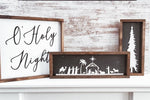 3D Nativity Scene with Starry Night Wood Sign/ Farmhouse Chirstmas Sign/ Christmas Wood Sign/ Christian Christmas sign/ Jesus Christmas Sign - Pearline Design Co