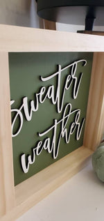 3D Sweater Weather Fall Wood Sign/ fall Wood Sign - Pearline Design Co