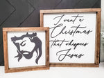 3D Wood Cut I Want A Christmas that Whispers Jesus Wood Framed Sign/ Farmhouse Christmas Sign/ Jesus Christmas Sign/ Nativity Sign - Pearline Design Co