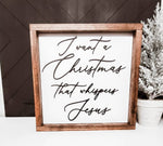 3D Wood Cut I Want A Christmas that Whispers Jesus Wood Framed Sign/ Farmhouse Christmas Sign/ Jesus Christmas Sign/ Nativity Sign - Pearline Design Co