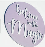 Believe in the magic wood Acrylic Sign/ Christmas Decor/ Christmas Wood Sign/ Front Porch Sign/ Kids Christmas Sign/ Kids Christmas decor - Pearline Design Co