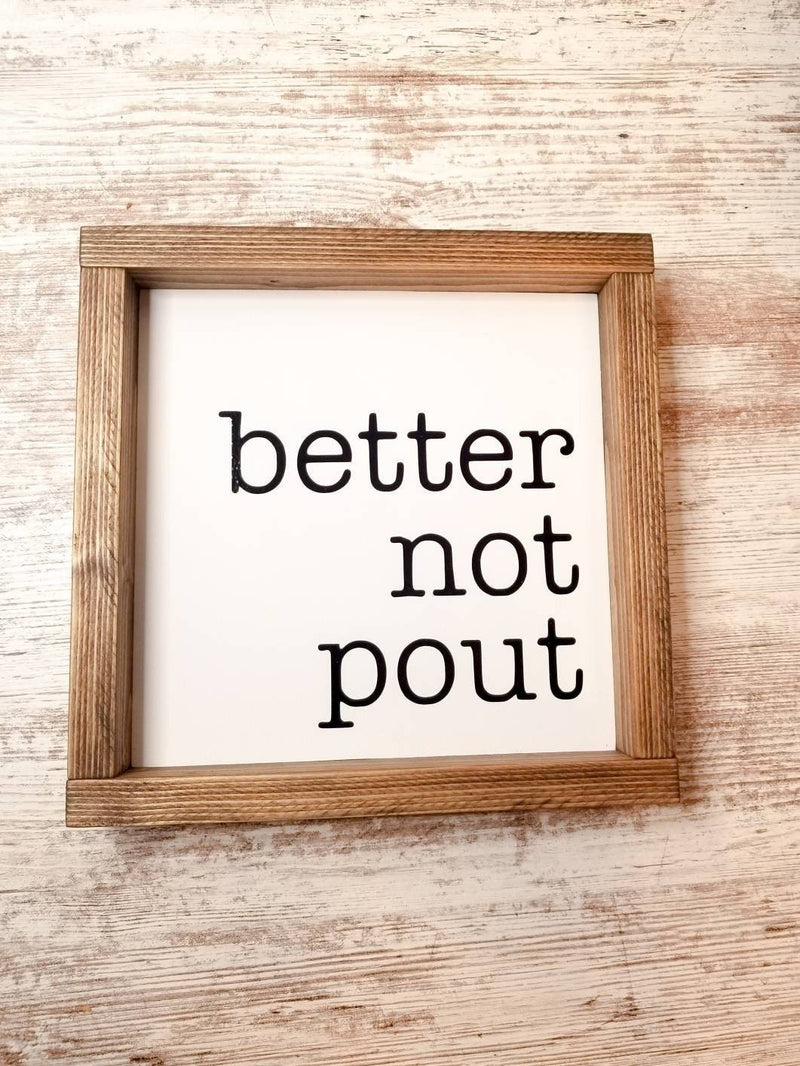 Better Not Pout Christmas Wood Sign/ Farmhouse Chirstmas Sign/ Christmas Wood Sign/ Christmas Front Door/ Boho Christmas/ Holiday Sign - Pearline Design Co