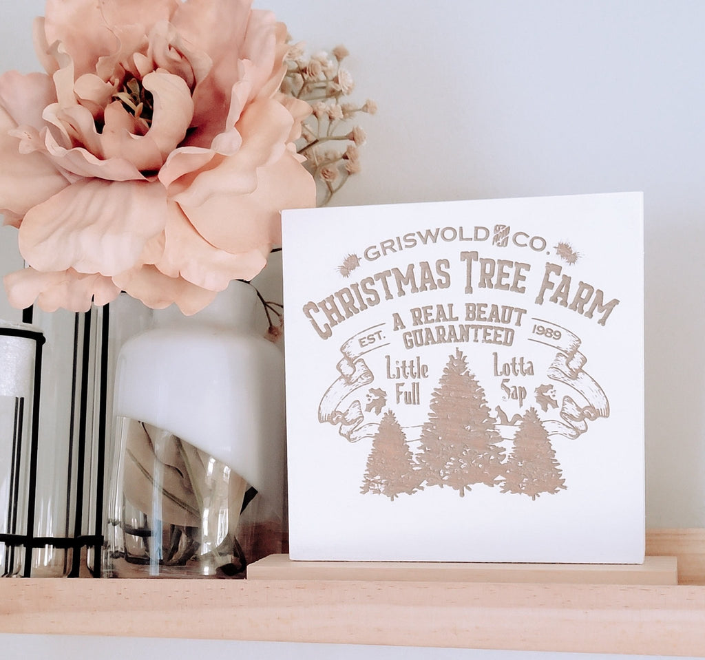 Christmas Vacation Griswold Tree Farm Wood Shelf sign/ Christmas Decor/ Nuthouse Sign/ Front Porch Sign/ Christmas Sign/ Christmas funny - Pearline Design Co