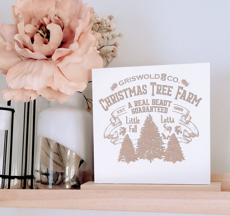 Christmas Vacation Griswold Tree Farm Wood Shelf sign/ Christmas Decor/ Nuthouse Sign/ Front Porch Sign/ Christmas Sign/ Christmas funny - Pearline Design Co