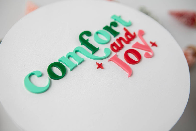 Comfort & Joy 3d Acrylic and Wood Sign/ Christmas Sign/ Kids Christmas Shelf Sign/ Holiday Sign/ Kids Christmas Sign/ Kids Christmas - Pearline Design Co