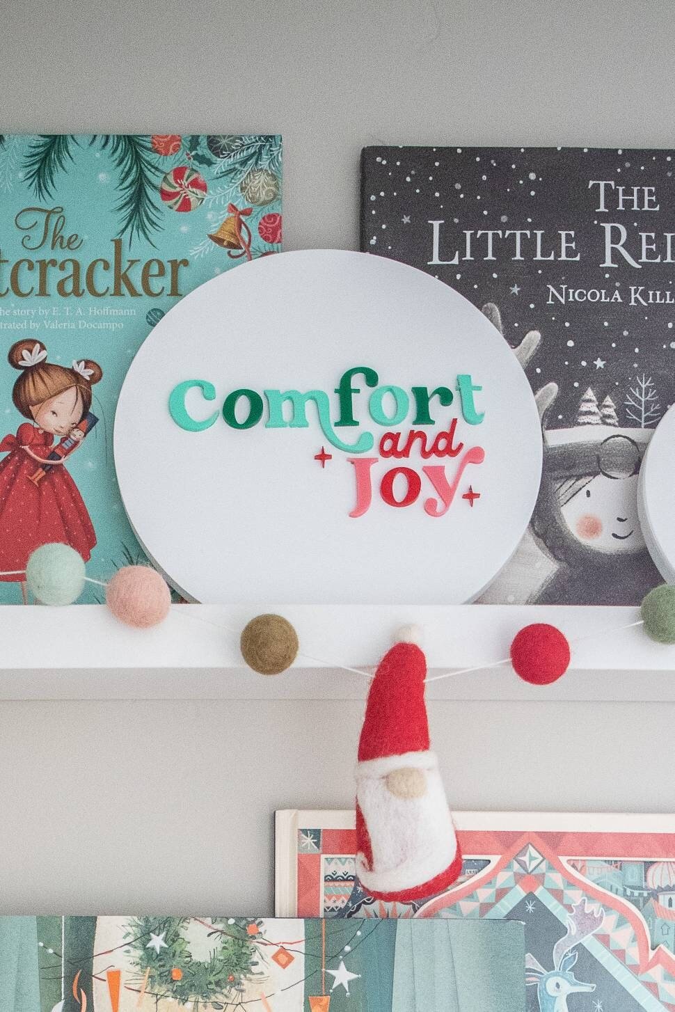 Comfort & Joy 3d Acrylic and Wood Sign/ Christmas Sign/ Kids Christmas Shelf Sign/ Holiday Sign/ Kids Christmas Sign/ Kids Christmas - Pearline Design Co