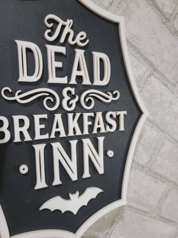 Dead and Breakfast Inn 3D Spooky Wood Sign/ Fall Decor/ halloween Sign/ Fall Wood Sign/ Front Porch Sign/ Front Door Sign/ Halloween decor - Pearline Design Co
