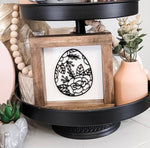 Easter Acrylic Framed Egg Wood Sign / Boho Easter Decor / Floral Spring Sign / Floral Egg Spring Decor/ Tired Tray Spring Easter Sign - Pearline Design Co