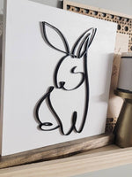 Easter Bunny outline Acrylic and Wood Shelf Sitter/ Easter shelf sign/ Easter Shelf/ Easter Shelf Decor/ Boho Easter / farmhouse - Pearline Design Co