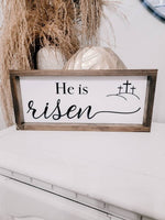 He Is Risen Christian Easter Wood Sign/ Farmhouse Easter Sign/ Christian Wood Sign/ Christian Easter sign/ Jesus Easter Sign/ - Pearline Design Co