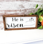 He Is Risen Christian Easter Wood Sign/ Farmhouse Easter Sign/ Christian Wood Sign/ Christian Easter sign/ Jesus Easter Sign/ - Pearline Design Co