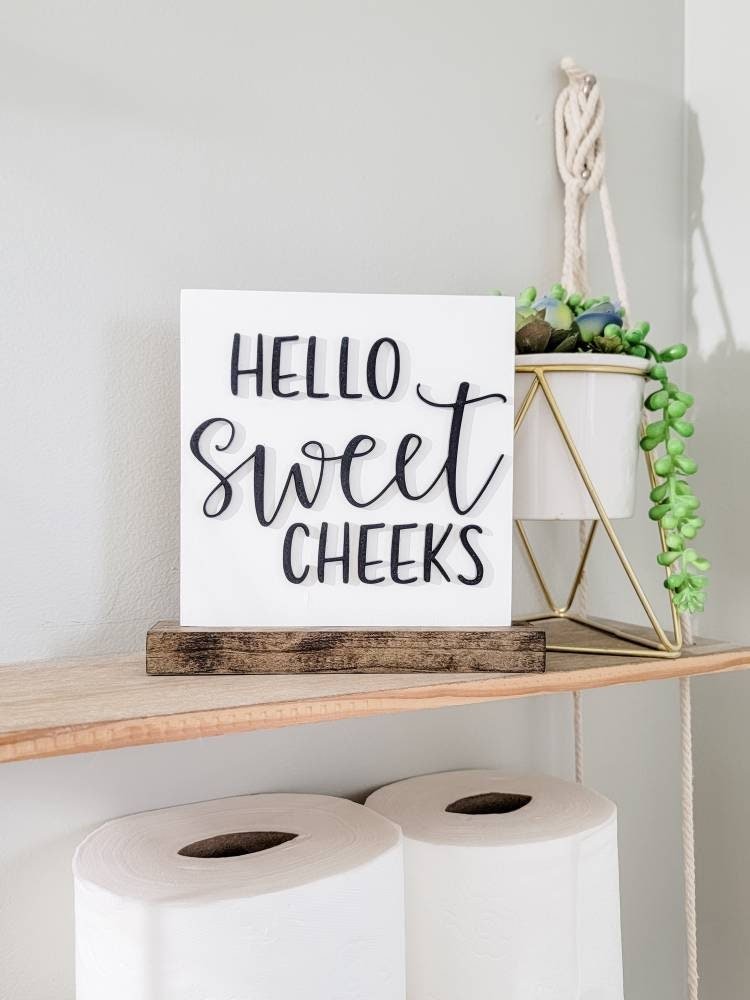 Hello Sweet Cheeks Bathroom Sign - Pearline Design Co