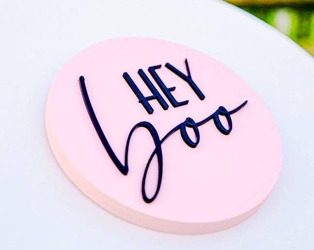 Hey Boo Halloween 3D Circle Wood Sign/ Fall Decor/ halloween Sign/ Fall Wood Sign/ Front Porch Sign/ Front Door Sign/ Halloween decor - Pearline Design Co