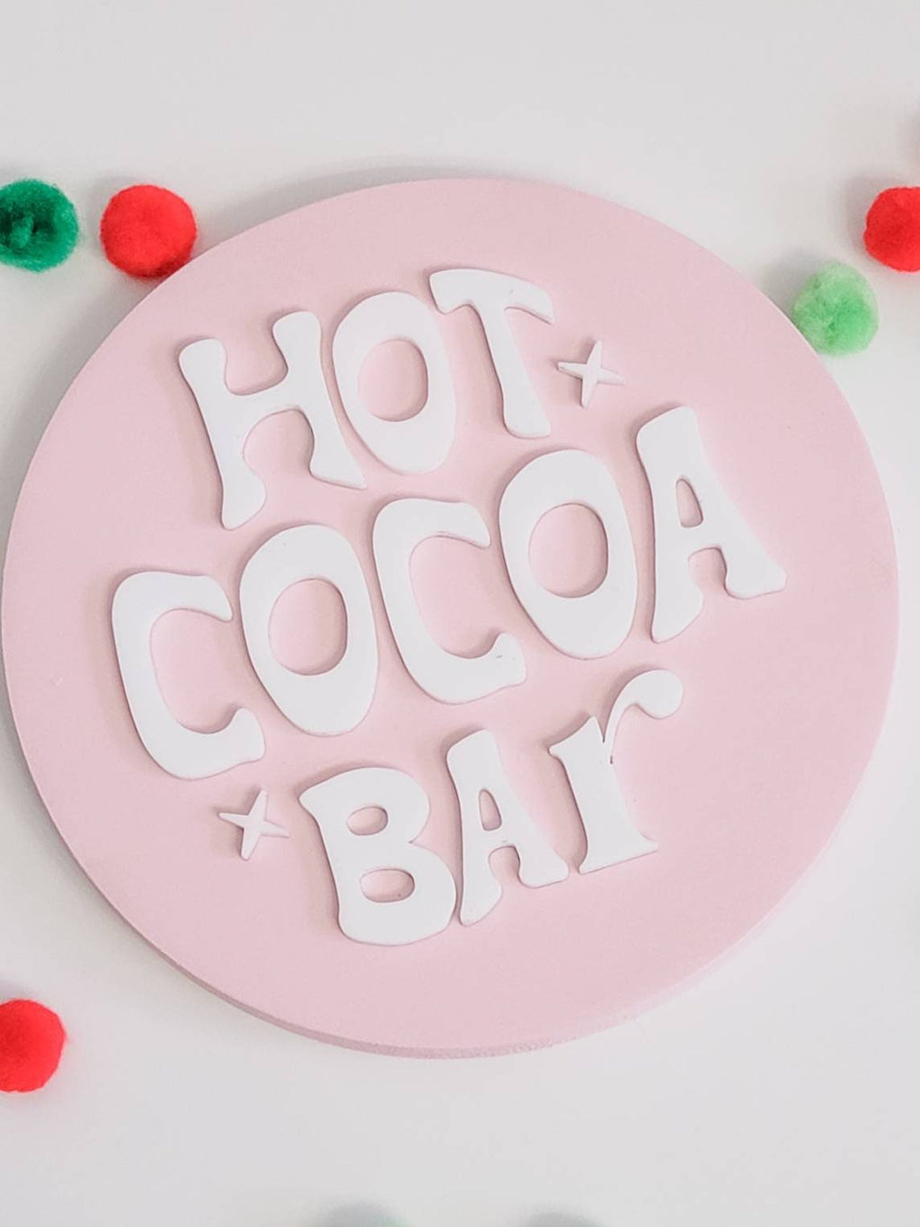 Hot Cocoa Bar 3d Acrylic and Wood Sign/ Christmas Sign/ Kids Christmas Shelf Sign/ Holiday Sign/ Kids Christmas Sign/ Kids Christmas/ - Pearline Design Co