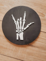 I Love You Skeleton Acrylic & Wood Sign/ Fall Decor/ halloween Sign/ Fall Wood Sign/ Front Porch Sign/ Front Door Sign/ Halloween decor - Pearline Design Co