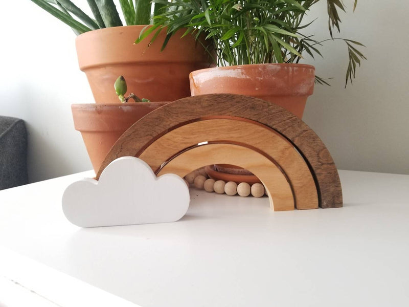 Standing Cloud and Rainbow Wood Cut Out