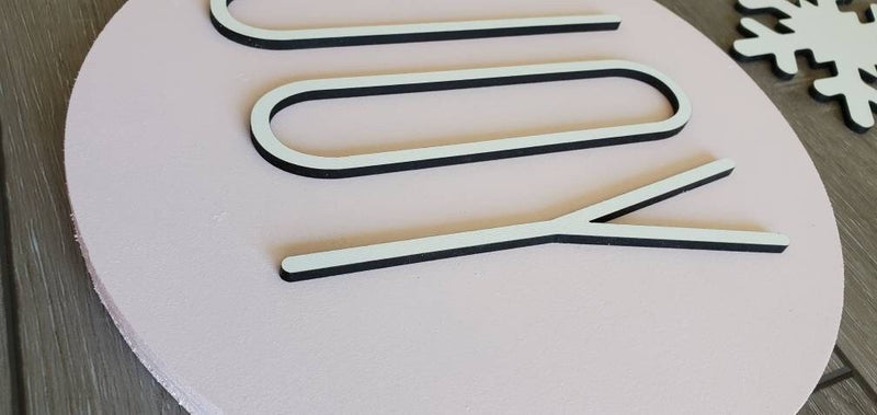 JOY 3D Circle Wood Sign/ Christmas Decor/ Christmas Sign/ Fall Wood Sign/ Front Porch Sign/ Kids Christmas Sign/ Kids Christmas decor - Pearline Design Co