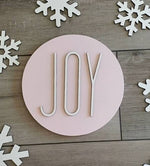 JOY 3D Circle Wood Sign/ Christmas Decor/ Christmas Sign/ Fall Wood Sign/ Front Porch Sign/ Kids Christmas Sign/ Kids Christmas decor - Pearline Design Co