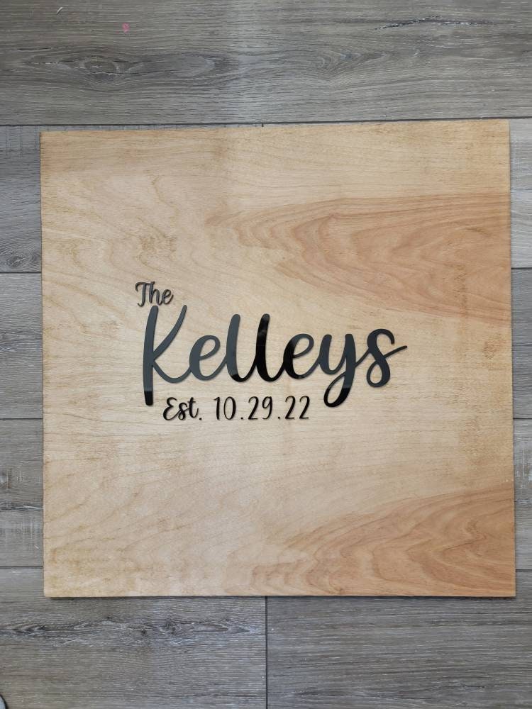 Large 3D Wood Cutout Guest Book/ Wedding Sign/ Wedding Guest Book/ Newly Wed Gift/ Wedding Shower Sign/ Large Wood Name Circle/ - Pearline Design Co