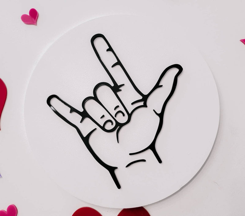 Love Sign Language Valentines Day acryloc Wood Sign/ Valentines day sign/ Valentines Day Decor/ Valentines sign/ Valentine sign/ - Pearline Design Co