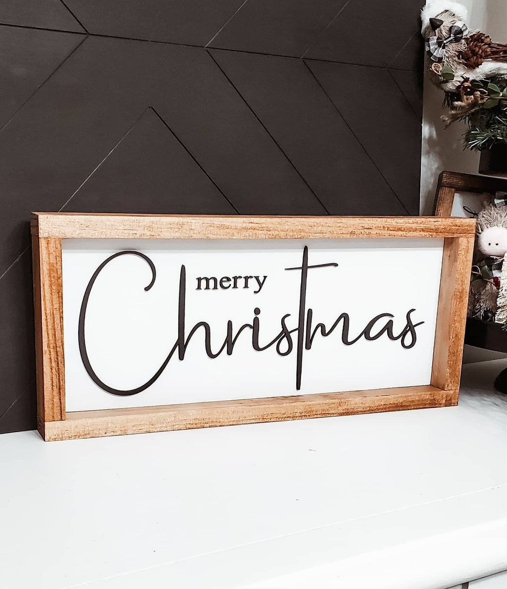 Merry Christmas Jesus Cross Wood Sign/ Farmhouse Chirstmas Sign/ Christmas Wood Sign/ Christian Christmas sign/ Jesus Christmas Sign - Pearline Design Co