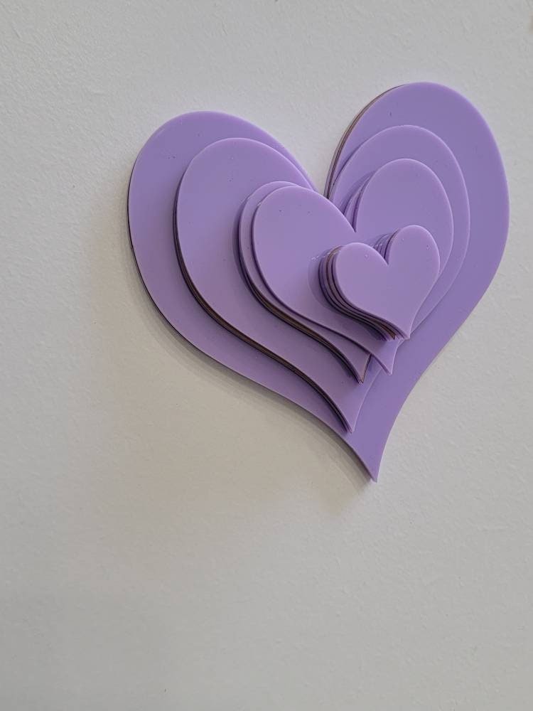 Multi Color 12 Piece Acrylic Heart Cutouts/ Valentine hearts/ Valentines Party Decor/ Wall Hearts/ Valentine Sign/ hearts for the wall - Pearline Design Co