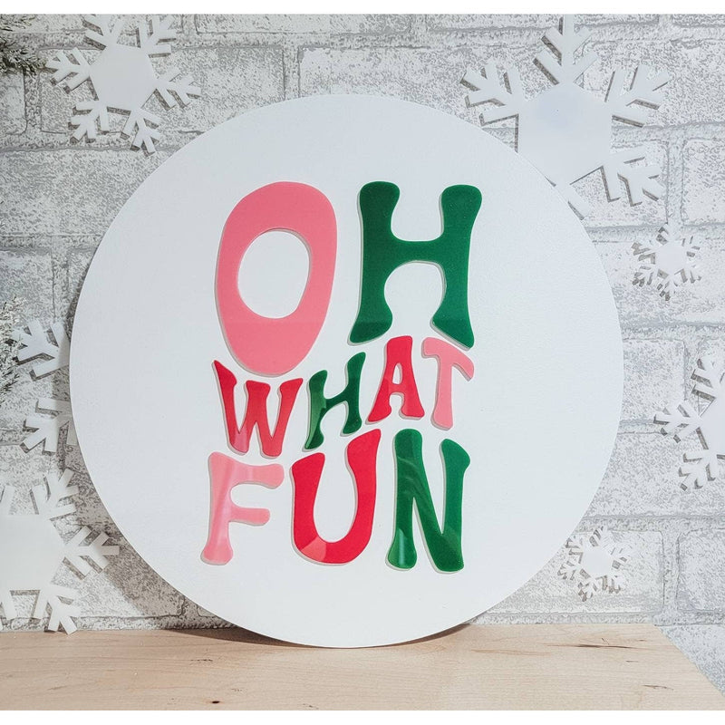 Oh What Fun 3d Acrylic and Wood Sign/ Christmas Sign/ Kids Christmas Shelf Sign/ Holiday Sign/ Kids Christmas Sign/ Kids Christmas - Pearline Design Co