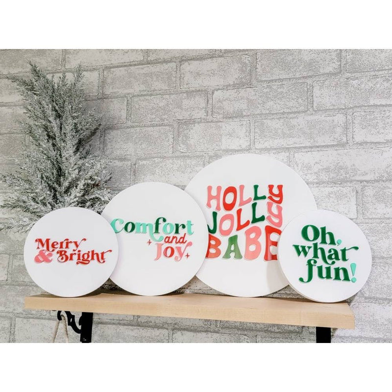 Oh What Fun 3d Acrylic and Wood Sign/ Christmas Sign/ Kids Christmas Shelf Sign/ Holiday Sign/ Kids Christmas Sign/ Kids Christmas - Pearline Design Co