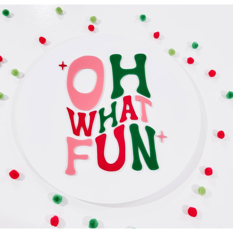 Oh What Fun 3d Acrylic and Wood Sign/ Christmas Sign/ Kids Christmas Shelf Sign/ Holiday Sign/ Kids Christmas Sign/ Kids Christmas - Pearline Design Co