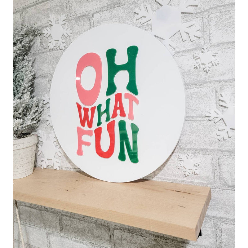 Oh What Fun 3d Acrylic and Wood Sign/ Christmas Sign/ Kids Christmas Shelf Sign/ Holiday Sign/ Kids Christmas Sign/ Kids Christmas - Pearline Design Co