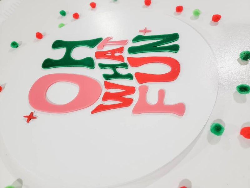 Oh What Fun 3d Acrylic and Wood Sign/ Christmas Sign/ Kids Christmas Shelf Sign/ Holiday Sign/ Kids Christmas Sign/ Kids Christmas - Pearline Design Co