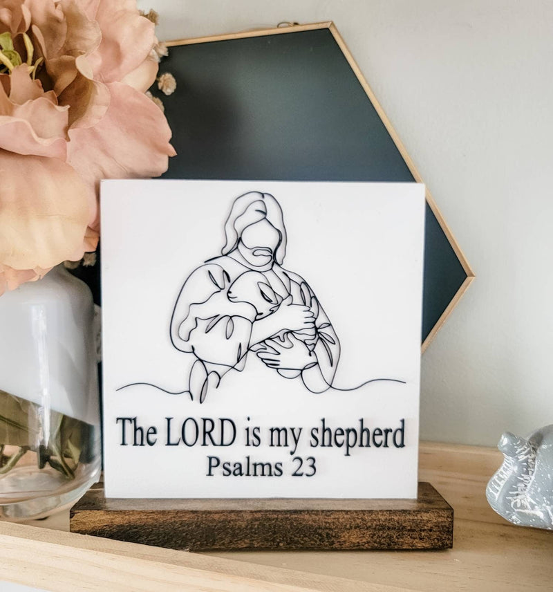 Psalms 23 bible Verse Sign/ Jesus Shepherd/ Wood christian Sign/ Wood bible verse/ Loss Gift/ Funeral Gift/ Miscarriage Gift/ Christmas gift - Pearline Design Co