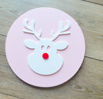 Rudolph Reindeer wood Acrylic Sign/ Christmas Decor/ Christmas Wood Sign/ Front Porch Sign/ Kids Christmas Sign/ Kids Christmas decor - Pearline Design Co
