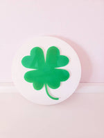 Shamrock Acrylic Wood Sign/ st. Patricks day sign/ st. Pata Day Decor/ lucky sign/ march sign/ clover sign/ spring signs - Pearline Design Co