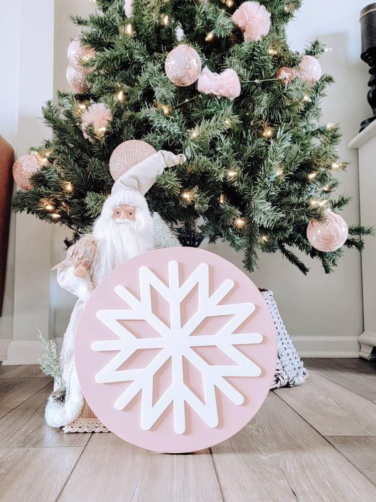 Snowflake Wood Sign/ Christmas Decor/ Christmas Sign/ Fall Wood Sign/ Front Porch Sign/ Kids Christmas Sign/ Kids Christmas decor - Pearline Design Co