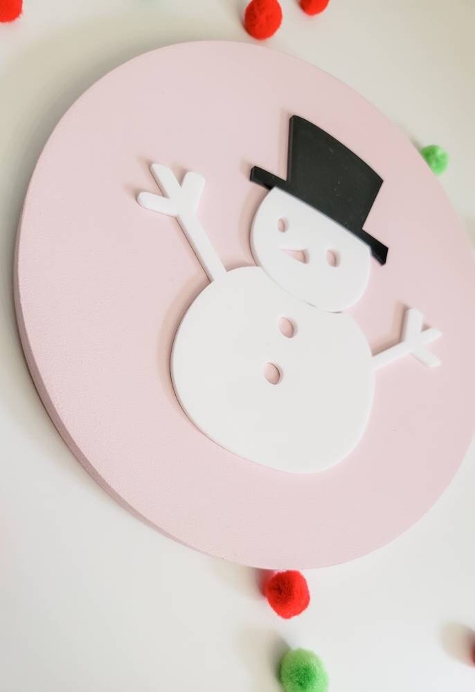 Snowman Wood Sign/ Christmas Decor/ Christmas Sign/ Fall Wood Sign/ Front Porch Sign/ Kids Christmas Sign/ Kids Christmas decor - Pearline Design Co