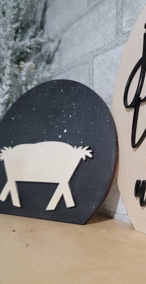 Start Night Nativity Manger Decor/ Christmas Sign/ Jesus Christmas / Christmas Tray signs/ small Christmas sign / tiered Tray Christmas/ - Pearline Design Co