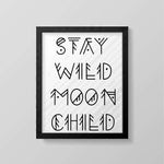 Stay Wild Moon Child Aztec Font Printable SVG / PNG /JPG Image / Bohemian Sign / Wall Art / Boho Nursery Sign / wood sign - Pearline Design Co