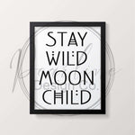 Stay Wild Moon Child Aztec Font Printable SVG / PNG /JPG Image / Nursery Art / Wall Art / Boho Nursery Sign / Printable Nursery Sign - Pearline Design Co