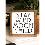 Stay Wild Moon Child BohO Wood Nursery Sign | Nursery / Bohemian Nursery / Boho Nursery / Nursery Wood Sign/ Nursery Signs/ Boy Nursery - Pearline Design Co