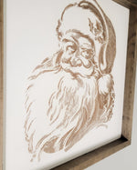 Vintage Santa Engraved Wood Framed Sign/ Christmas Sign/ Large Christmas Sign/ Mantle Picture/ Large Holiday Sign/ Santa Photo - Pearline Design Co