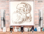 Vintage Santa Engraved Wood Framed Sign/ Christmas Sign/ Large Christmas Sign/ Mantle Picture/ Large Holiday Sign/ Santa Photo - Pearline Design Co