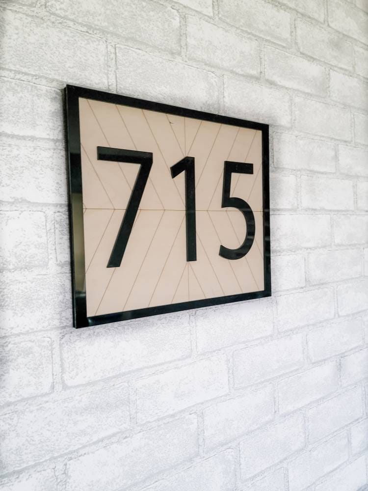 Wood and acrylic Address Sign/ House Number Wood Sign / House Address /Bohemian Address Sign / Farmhouse Front Porch / Bohemian Front Porch - Pearline Design Co