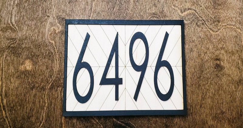 Wood and acrylic Address Sign/ House Number Wood Sign / House Address /Bohemian Address Sign / Farmhouse Front Porch / Bohemian Front Porch - Pearline Design Co