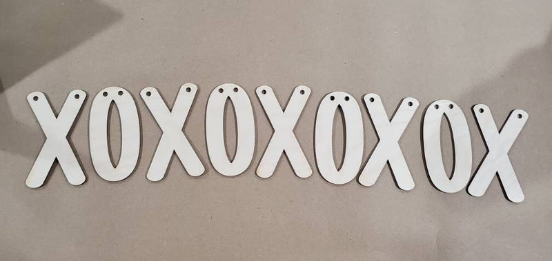 XOXO Wood Valentines Day Banner DIY Kit/ Valentines Banner/ Valentines Decor/ Valentines Sign/ XOXO Sign/ Valentines Day Decor - Pearline Design Co